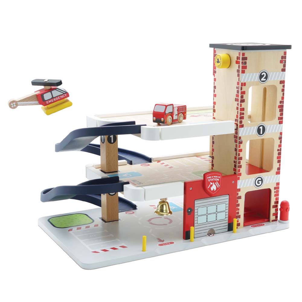 Fire & Rescue Wooden Garage - FSC 100%, Le Toy Van