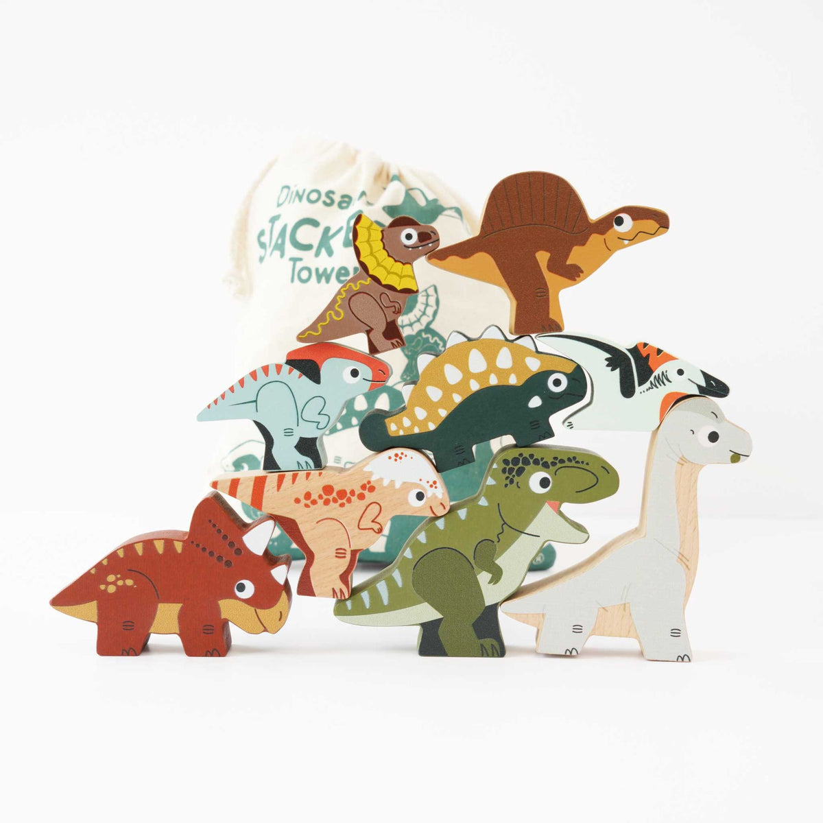 Jurassic Stacking Dinosaurs & Bag - FSC 100%, Le Toy Van
