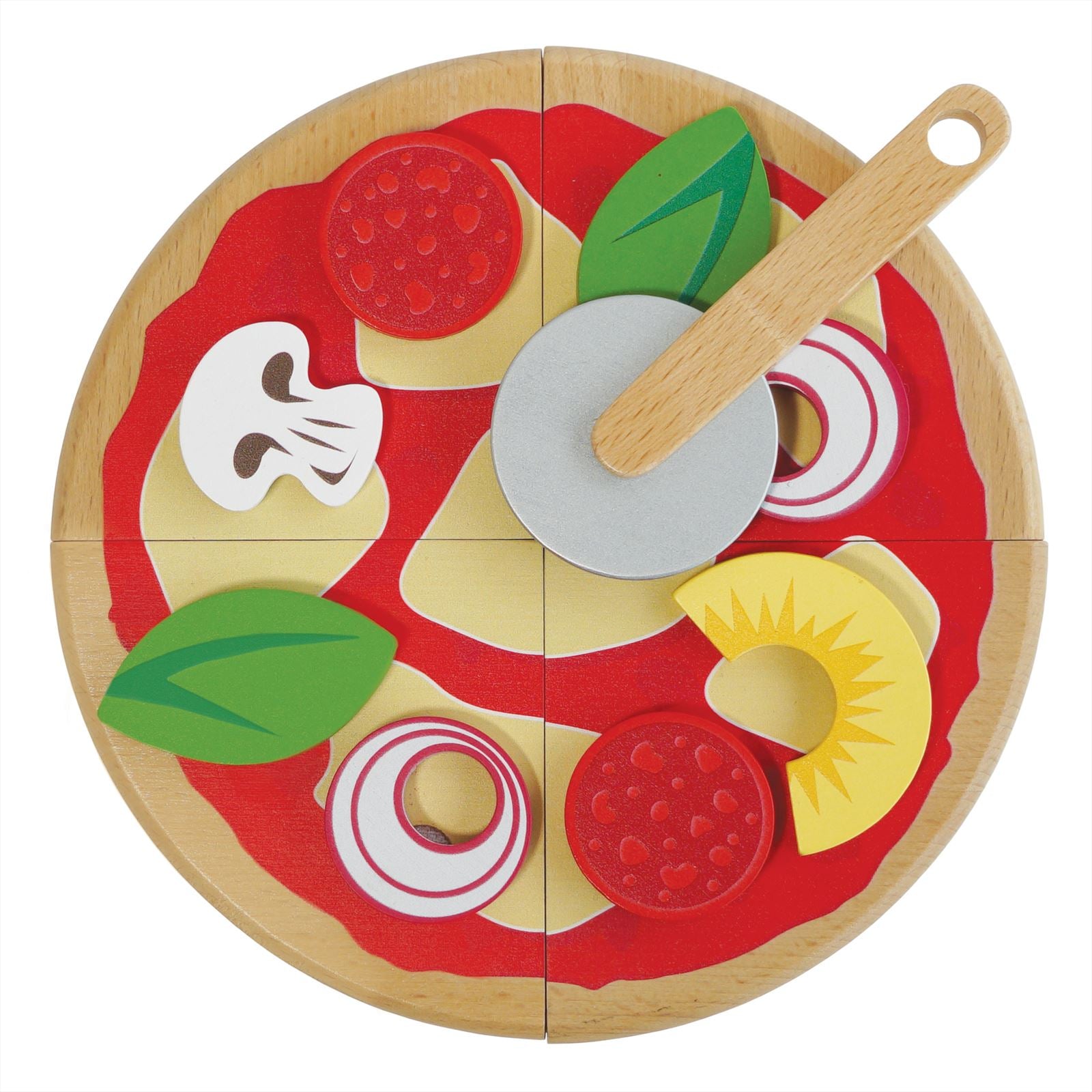 Pizza & Toppings with Slice Cutters - FSC 100%, Le Toy Van