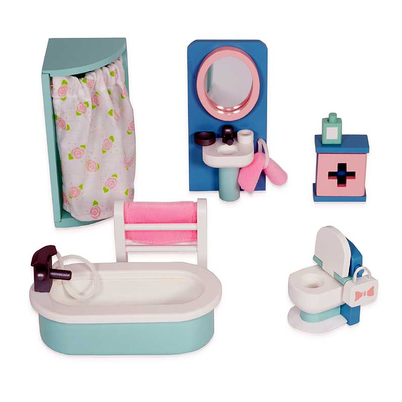 Wooden Dolls house Bathroom Furniture - FSC 100%, Le Toy Van