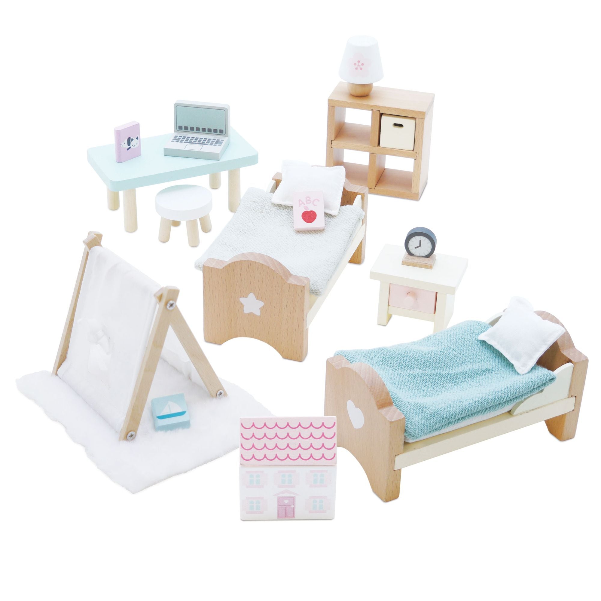 Wooden Dolls house Child's Bedroom Furn - FSC 100%, Le Toy Van