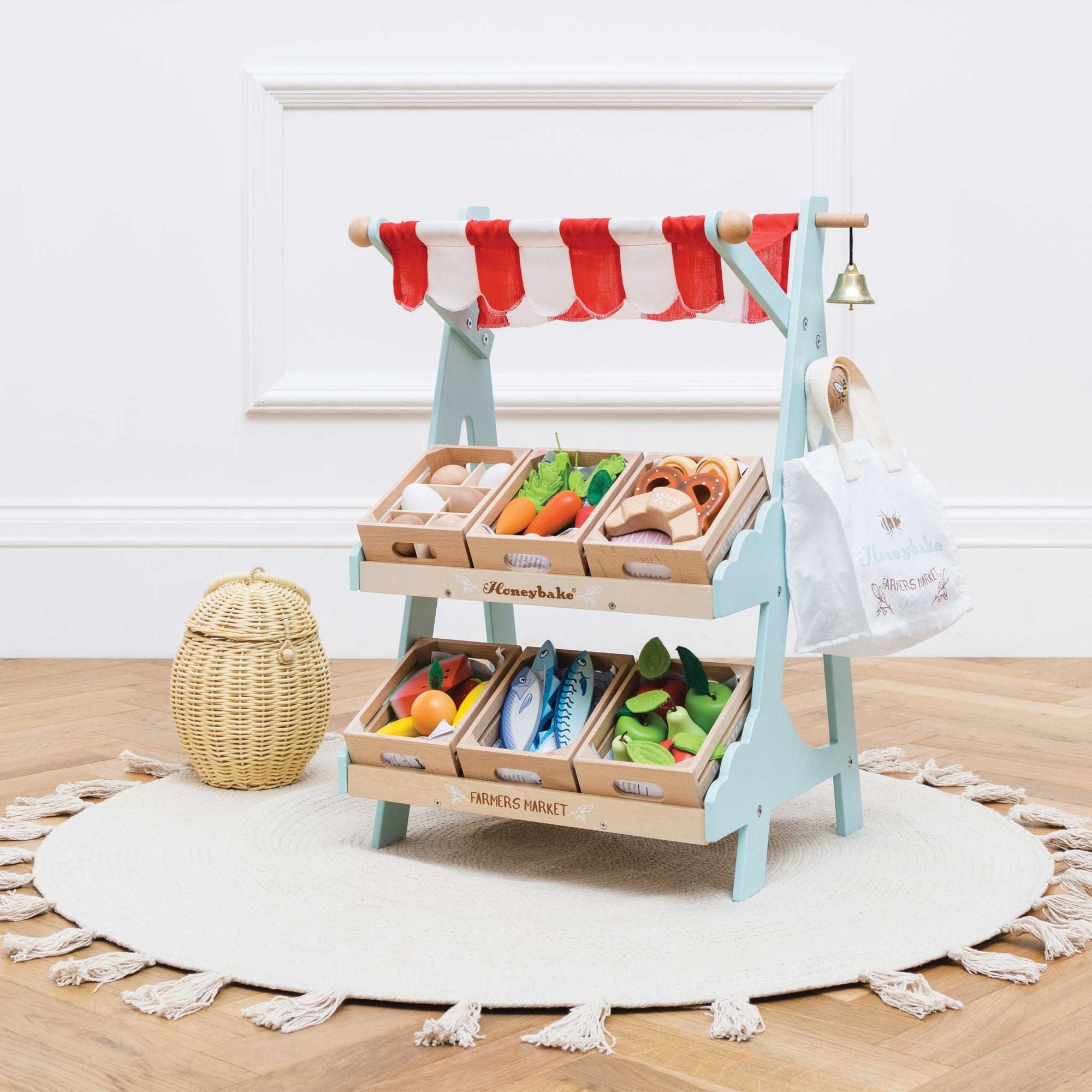 Wooden Market Stall & Fruit Play Food Crate - FSC 100%, Le Toy Van