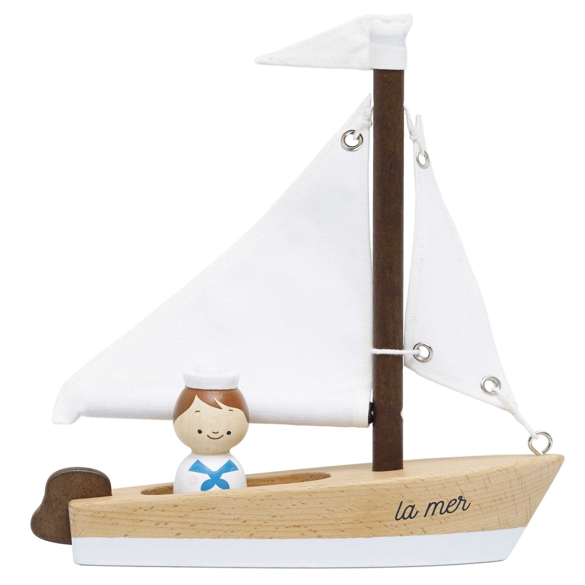Wooden Sailing Boat & Captain - FSC 100%, Le Toy Van