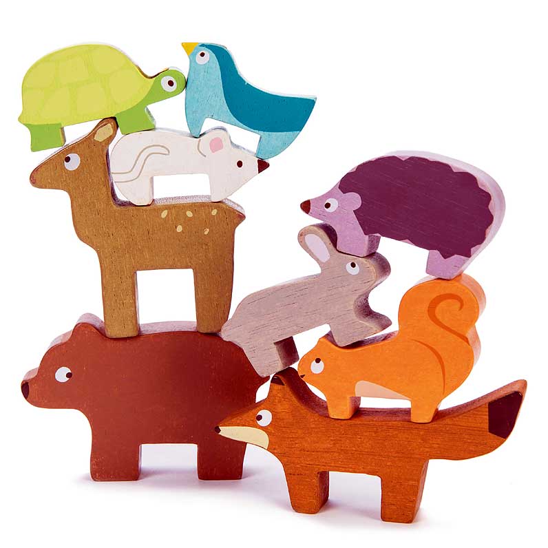 Woodland Stacking Forest Animals & Bag - FSC 100%, Le Toy Van
