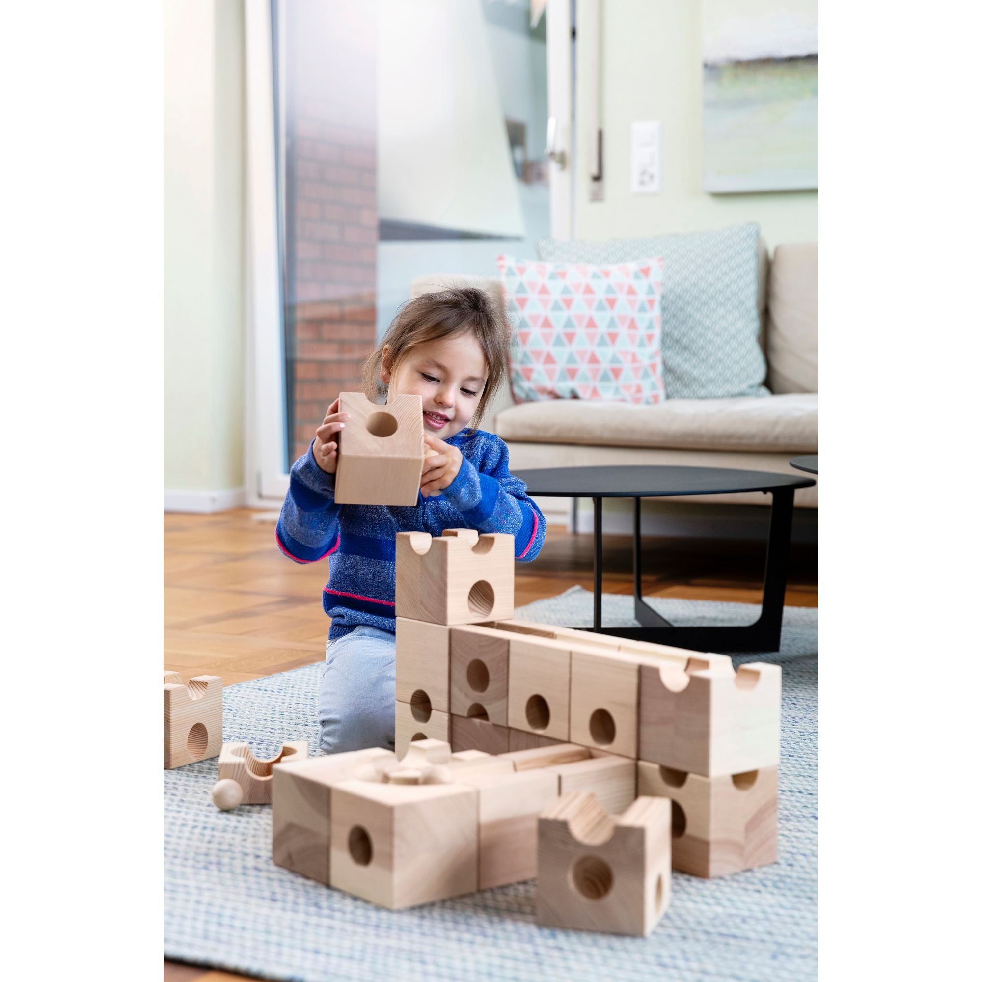 Houten knikkerbaan XL 33 stuks, Cuboro