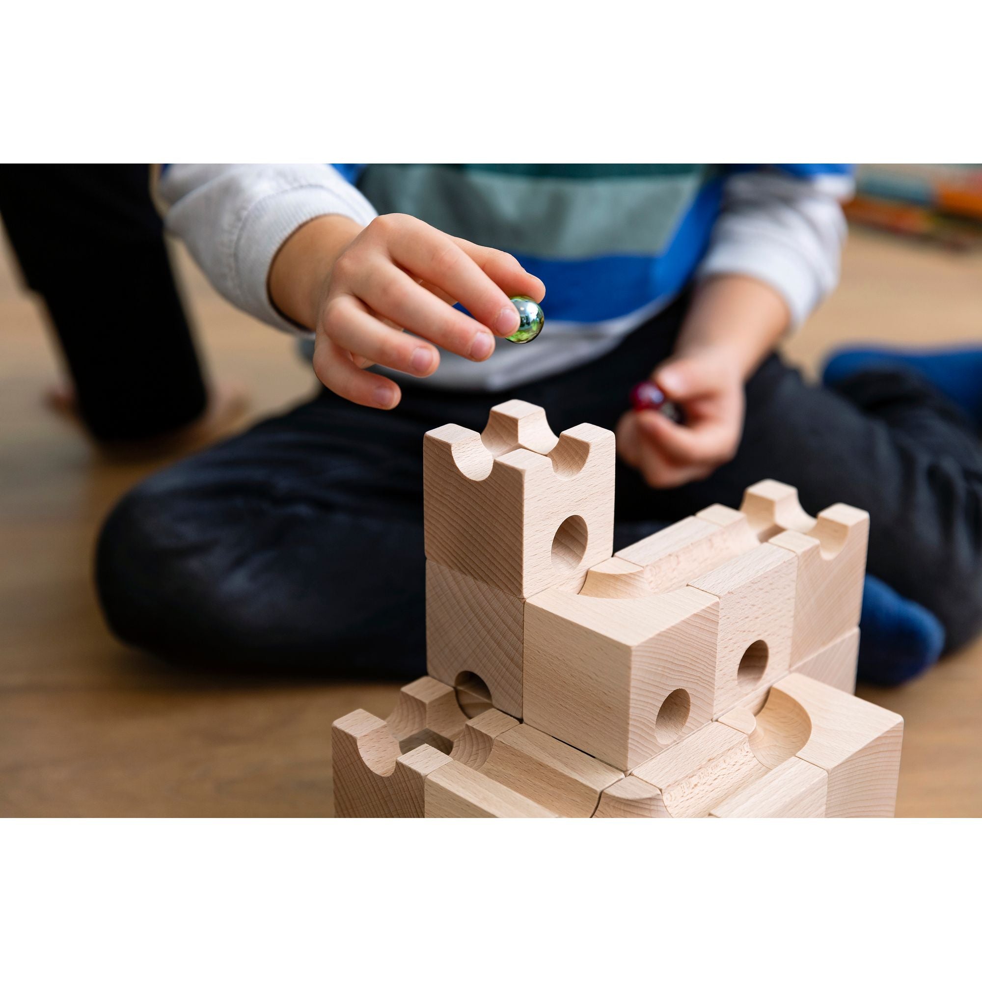 Houten knikkerbaan Standard 16 stuks, Cuboro