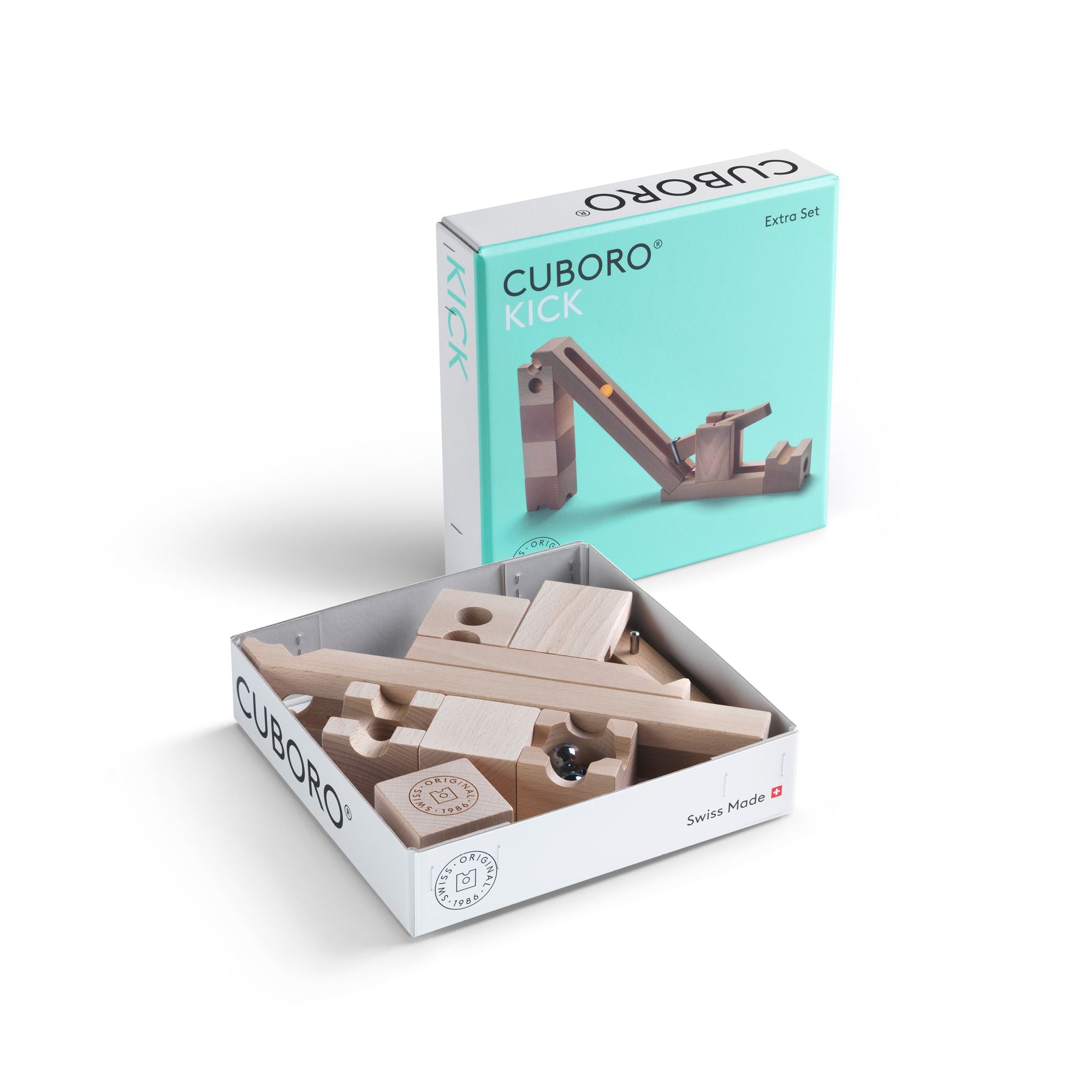 Houten knikkerbaan Kick 8 stuks, Cuboro
