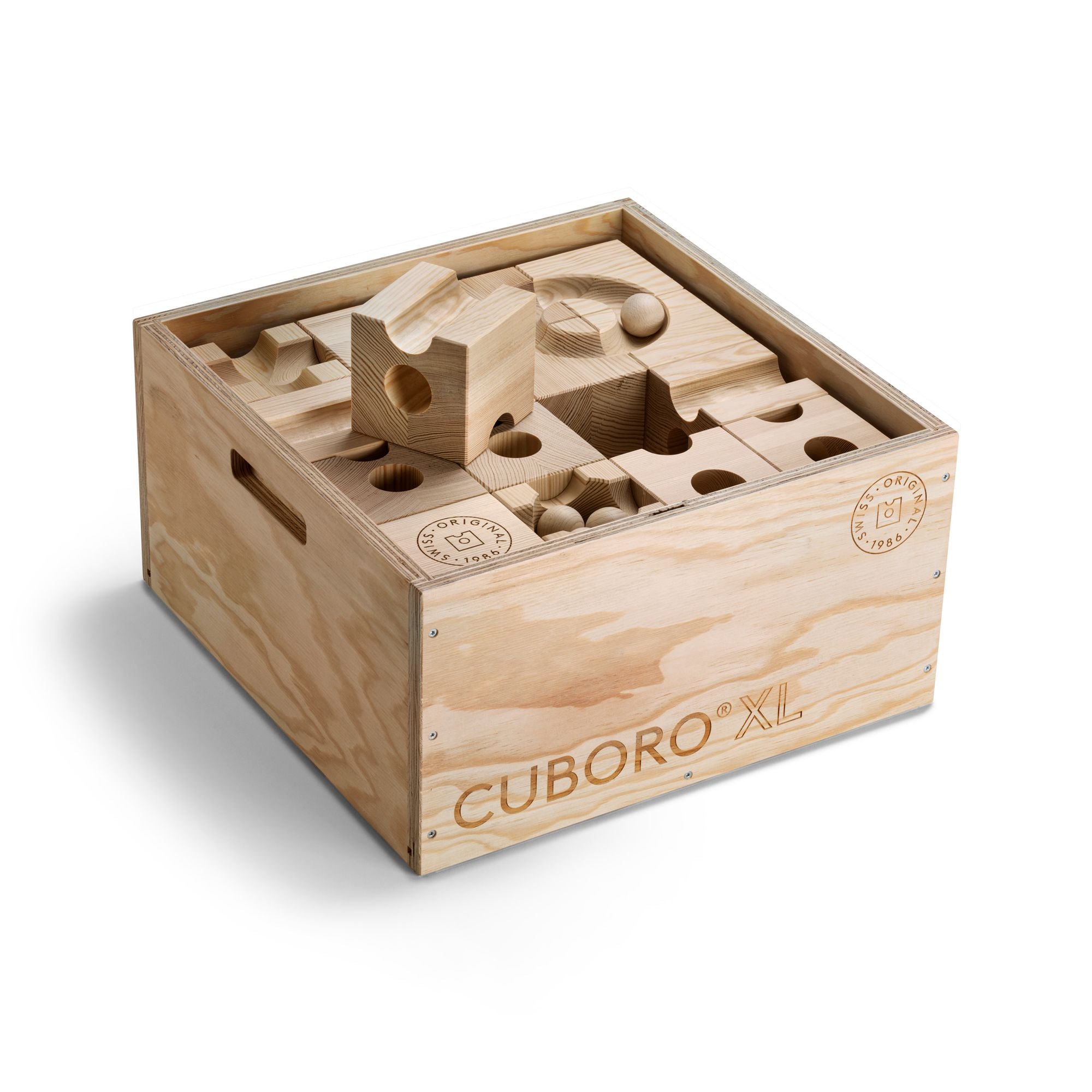 Houten knikkerbaan XL 33 stuks, Cuboro