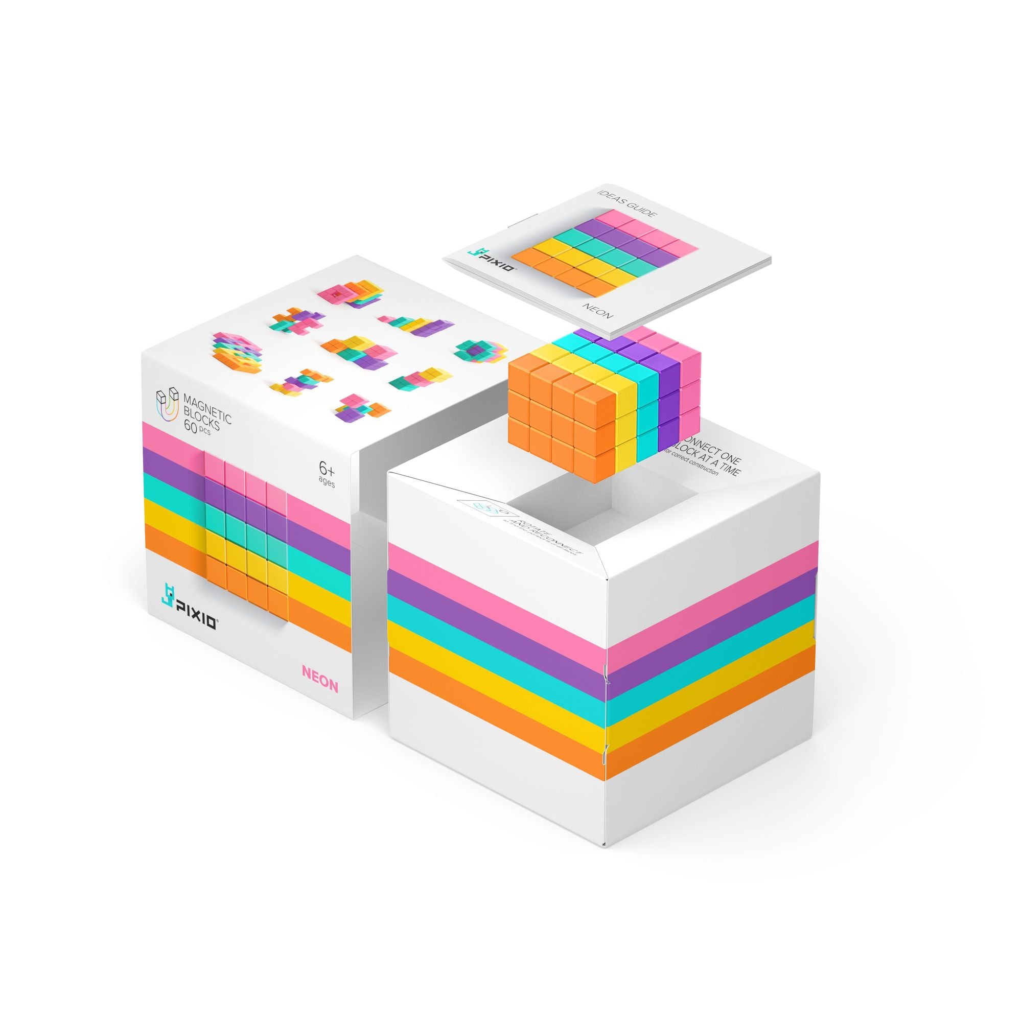 Abstract Neon - 60 magneetblokjes, Pixio
