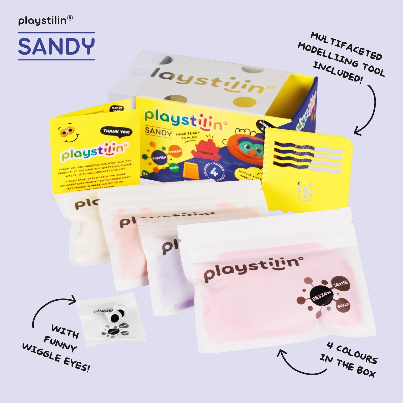 Sandy - Kneedbaar Speelzand, Playstilin