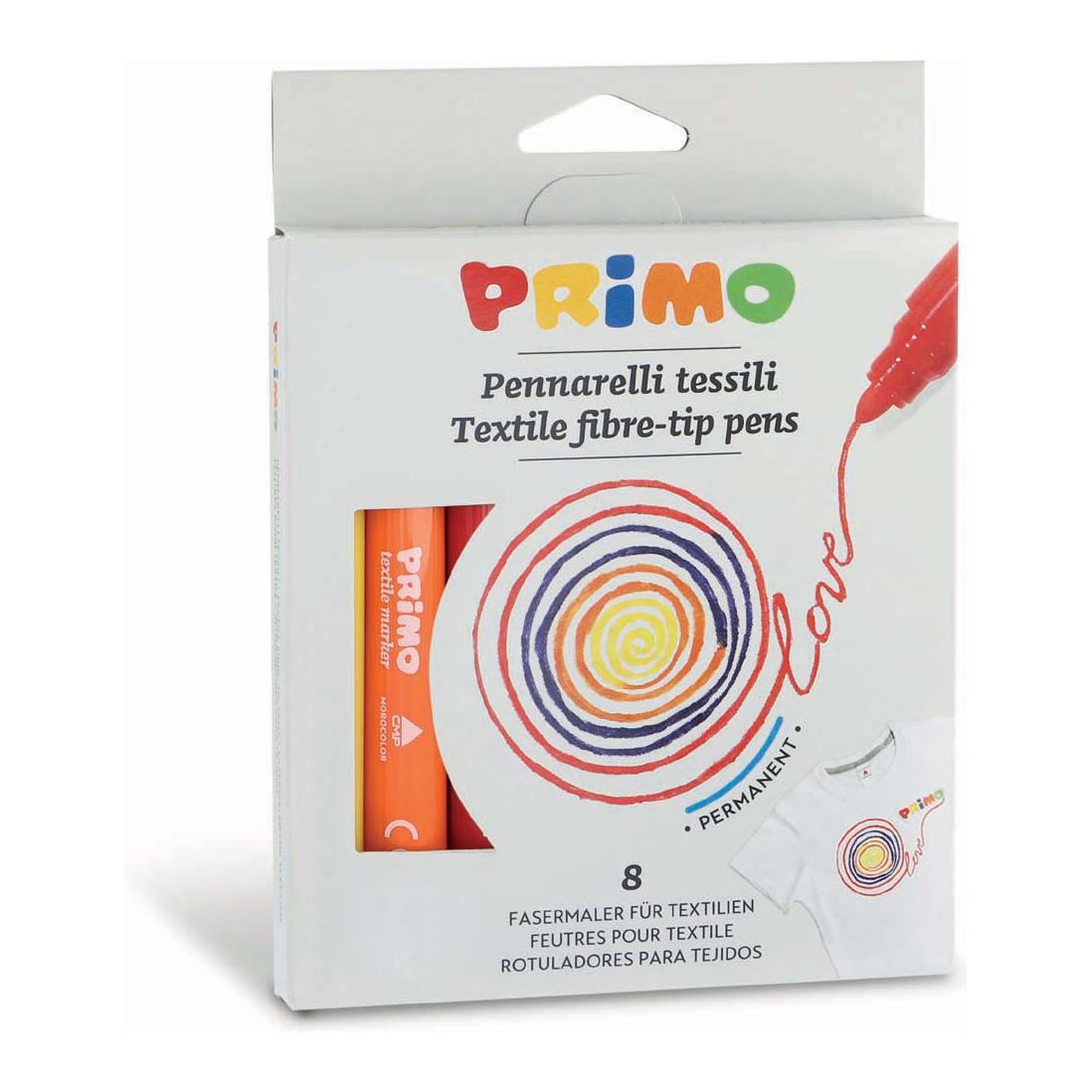 8 Textiel Viltstiften Ø4.1 mm in Doos, Primo