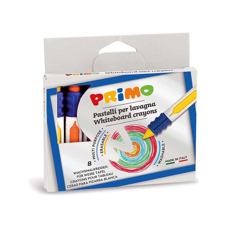 8 Waskrijt Uitwisbaar met Grip Ø9x80 mm in Doos, Primo