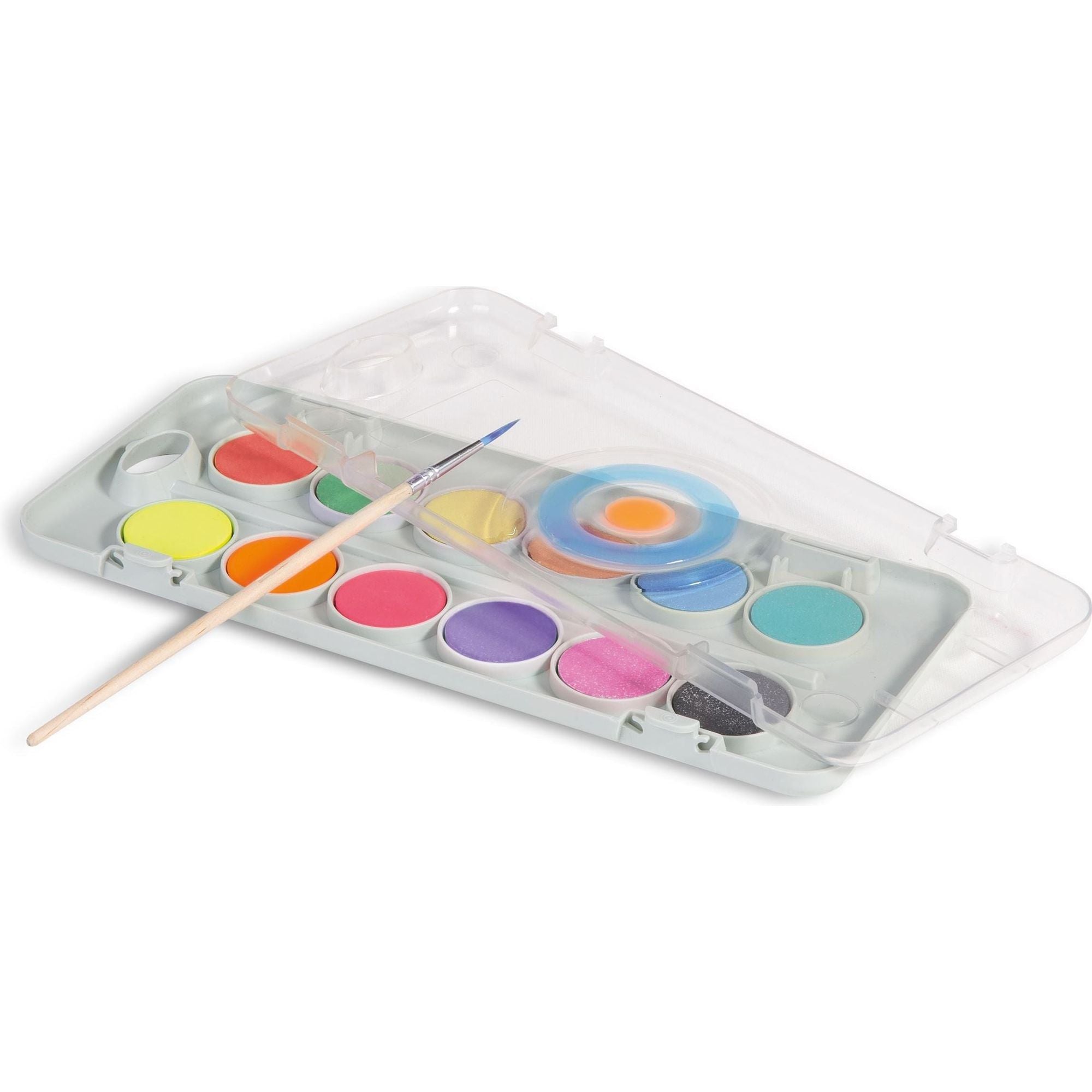Aquarelverf Tablet/Penseel Ø30 mm (8 Metal+4 Fluo), Primo