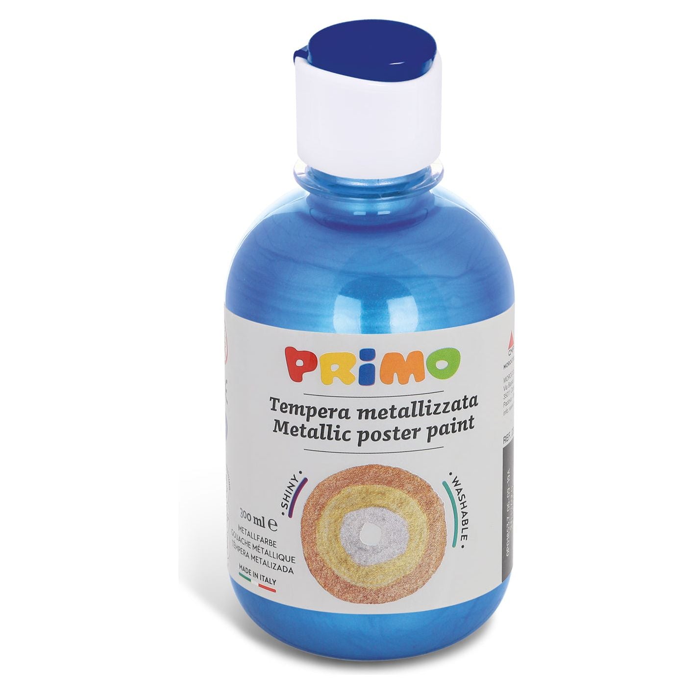 Kant-en-Klare Metallic Plakkaatverf, Fles 300 ml met Debietdop Ultramarijn 500, Primo