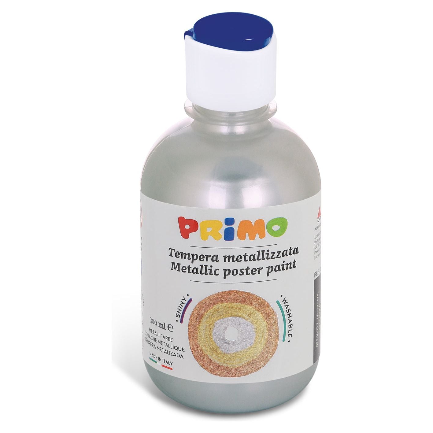 Kant-en-Klare Metallic Plakkaatverf, Fles 300 ml met Debietdop Zilver 910, Primo