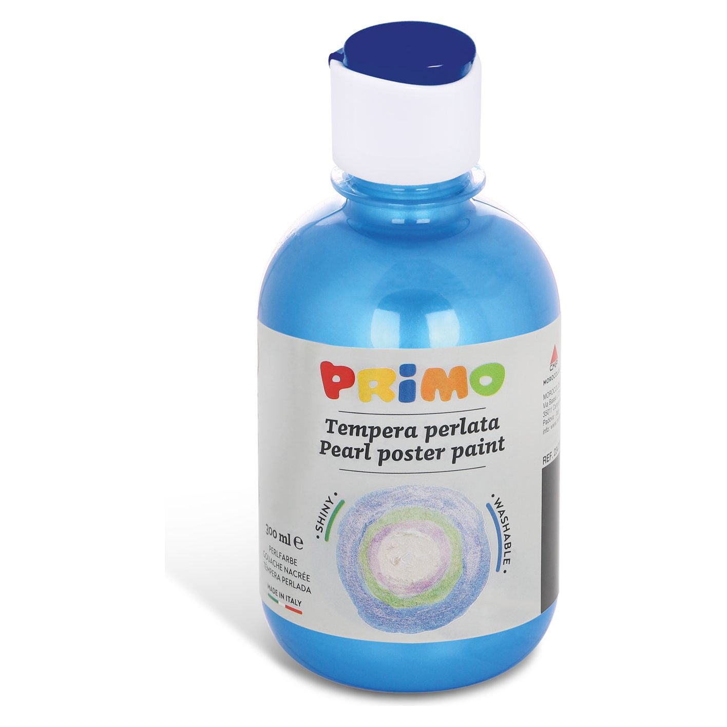 Kant-en-Klare Pearlescent Plakkaatverf, Fles 300 ml met Dop met Debietregeling Ultramarijn 500, Primo