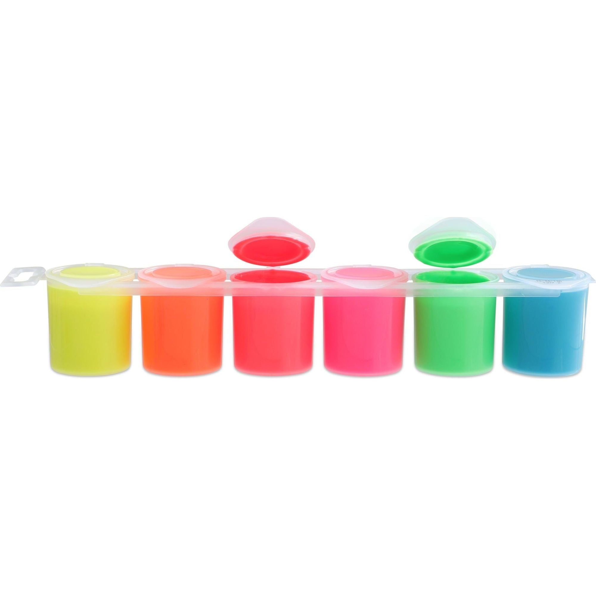 Plakkaatverf in Potje, 6 Fluor Kleuren,, Primo