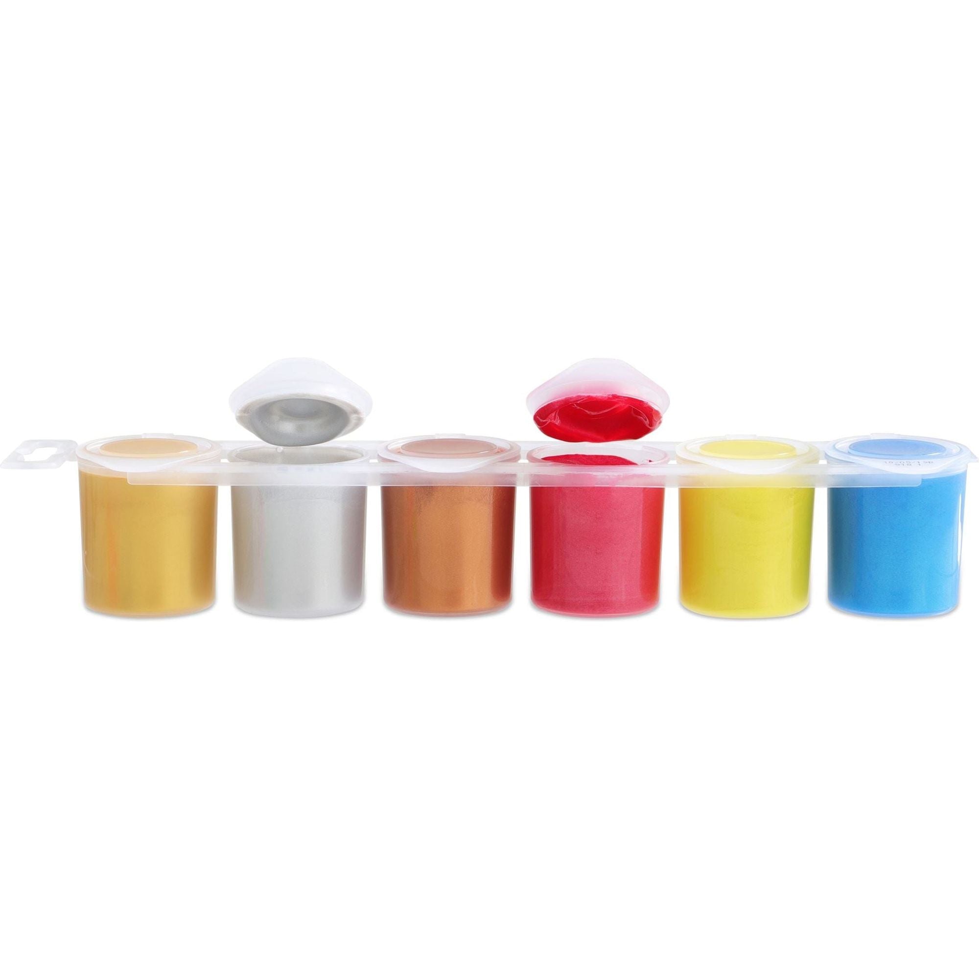 Plakkaatverf in Potje, 6 Metallic Kleuren, 25 ml, Primo