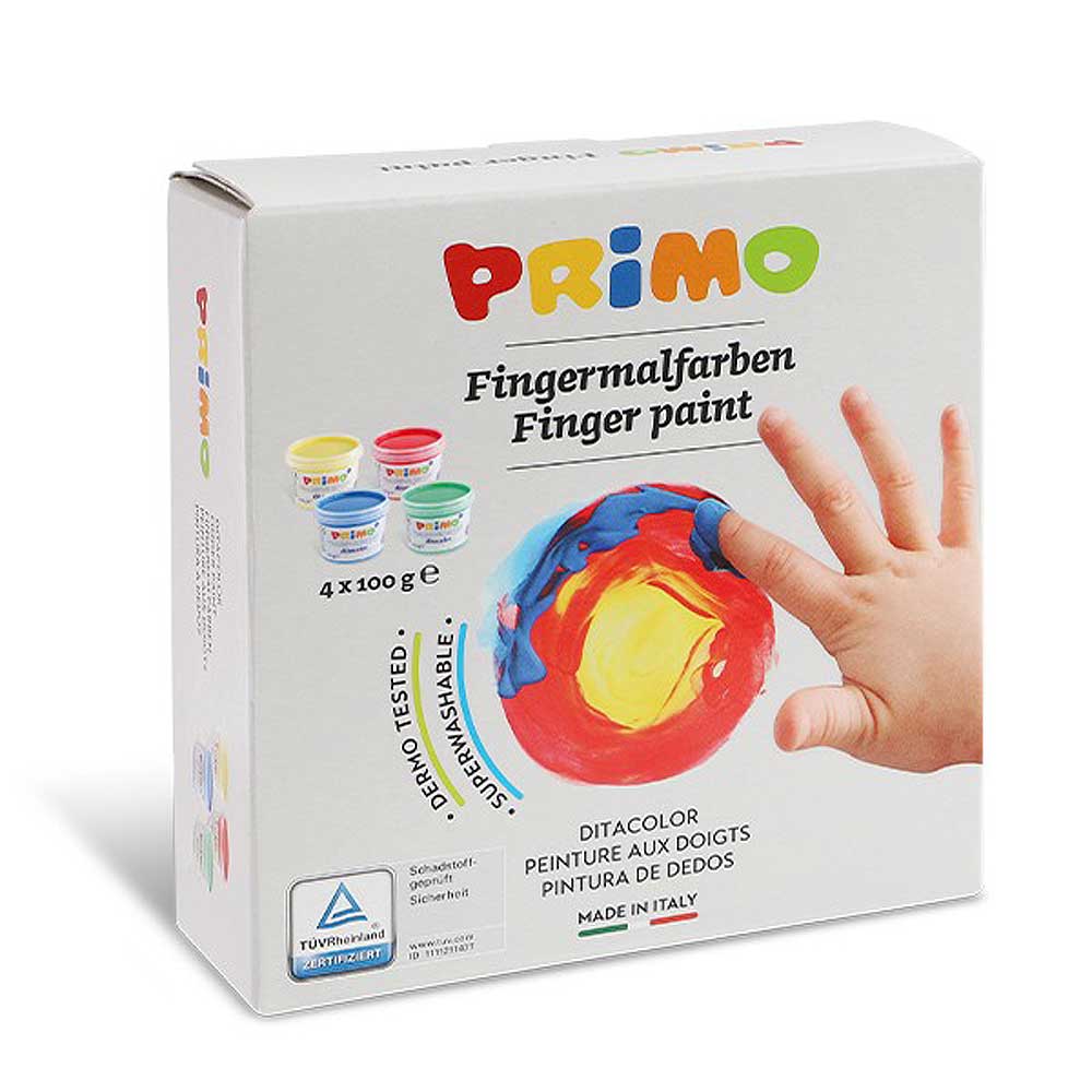 Vingerverf 4 Potjes (4x100gr), Primo