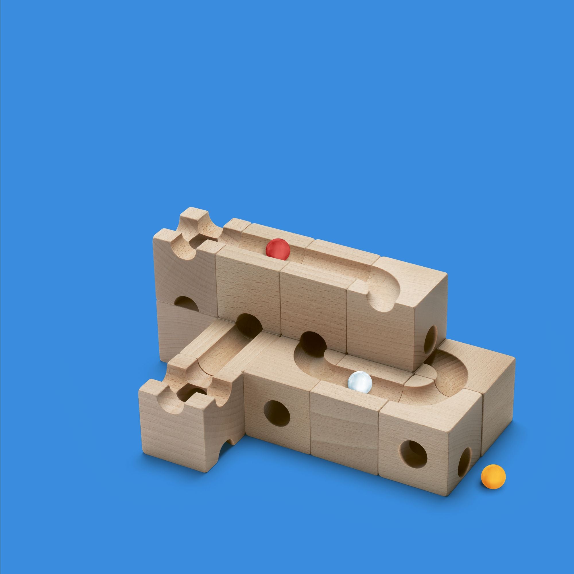 Houten knikkerbaan Pro 16 stuks, Cuboro