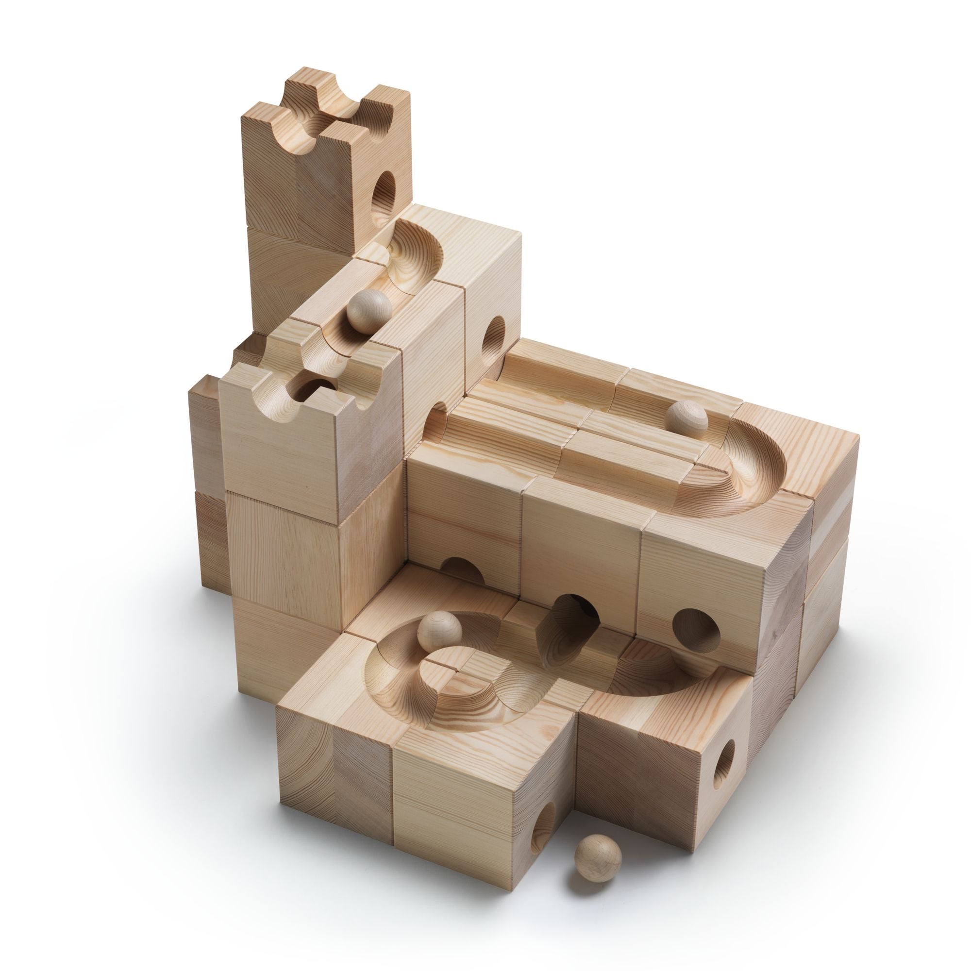 Houten knikkerbaan XL 33 stuks, Cuboro