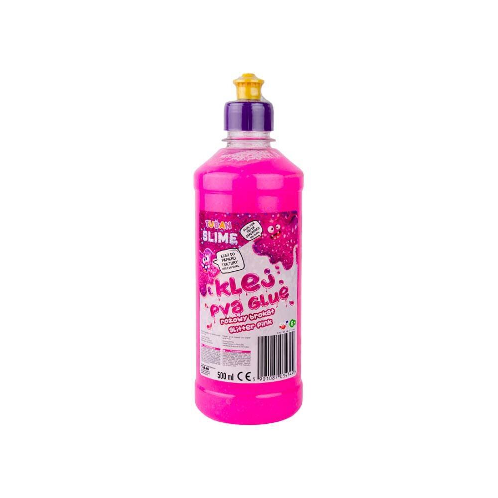 Pva Glue Glitter - Pink 500 ml, Tuban