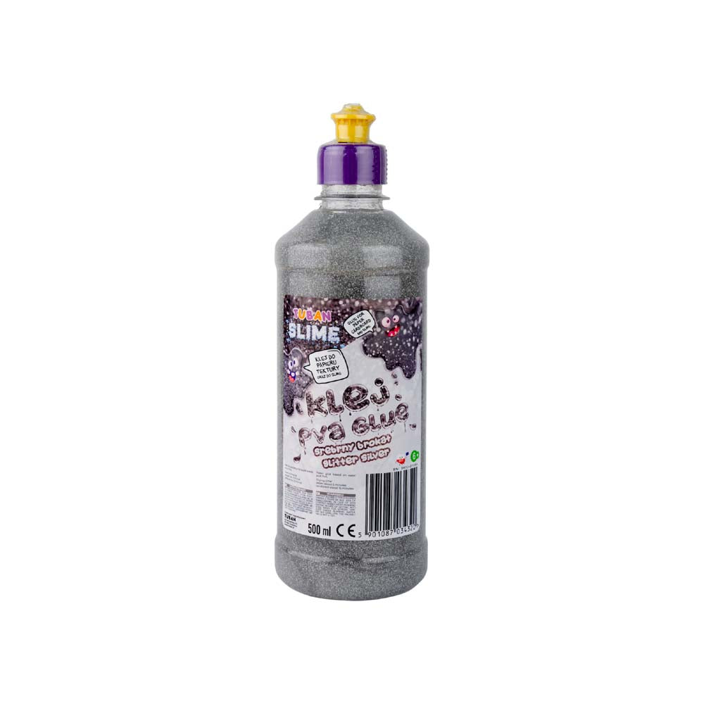 Pva Glue Glitter - Silver 500 ml, Tuban
