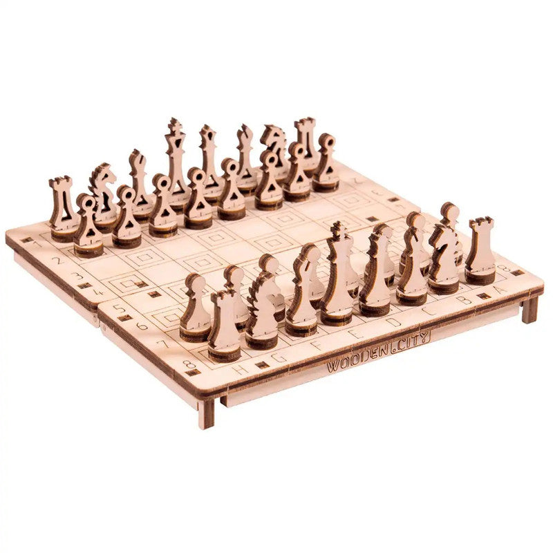 Chess/Checkers   2 in 1 Set, Wooden City