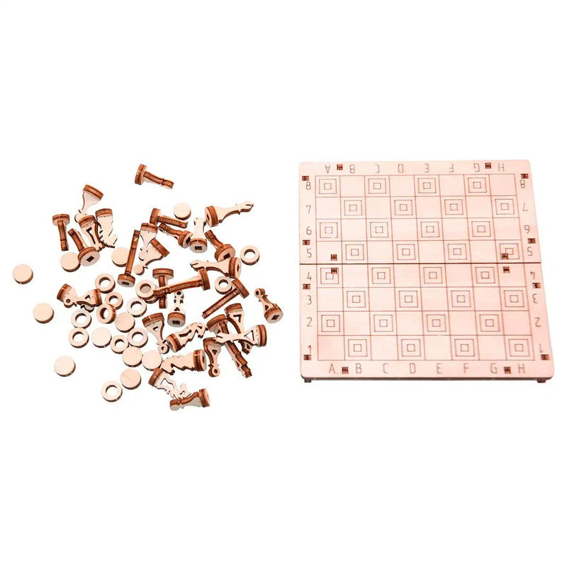 Chess/Checkers   2 in 1 Set, Wooden City