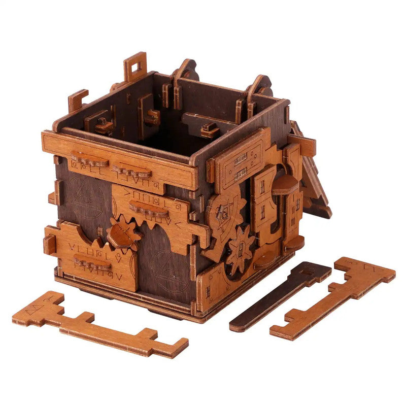 Escape room Puzzle box, Wooden City