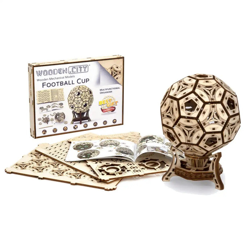 Football Cup Multifunctional Organizer, Wooden City