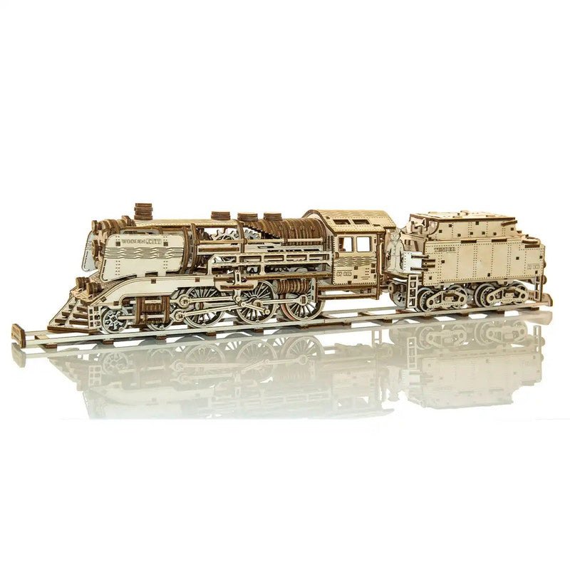 Wooden Express + Tender with rails, Wooden City