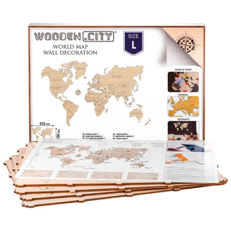 WORLD MAP L, Wooden City