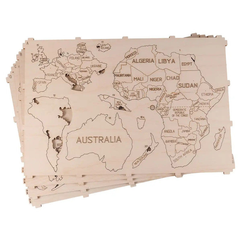 WORLD MAP L, Wooden City