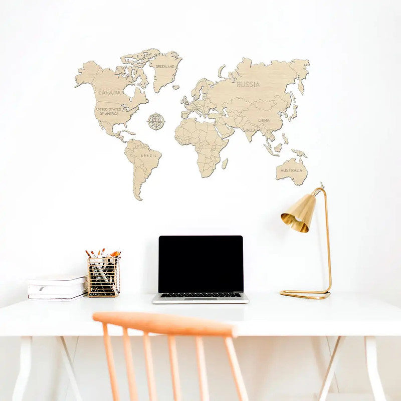 WORLD MAP M, Wooden City