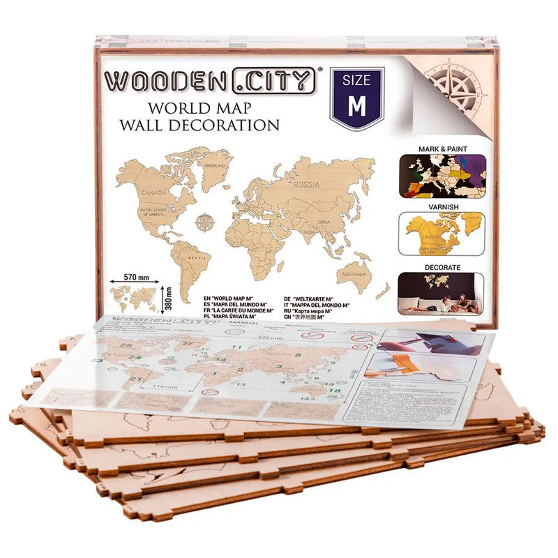 WORLD MAP M, Wooden City
