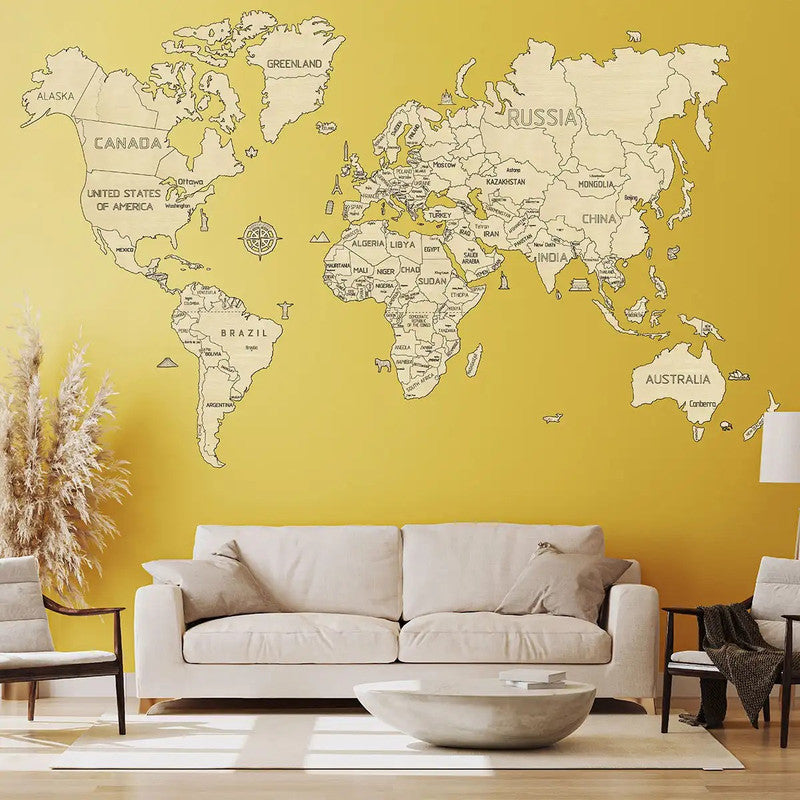 WORLD MAP XXL, Wooden City