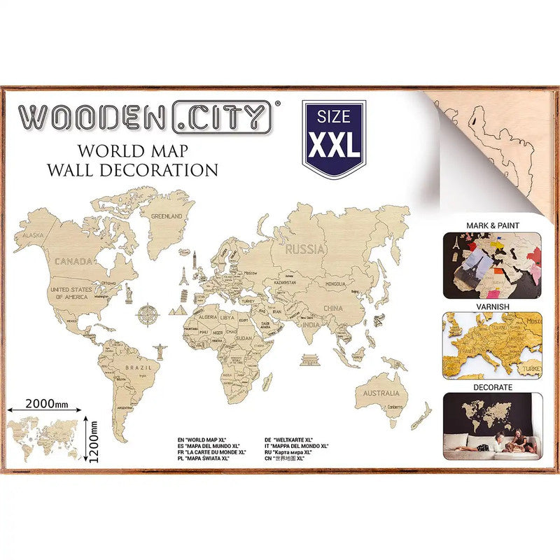 WORLD MAP XXL, Wooden City